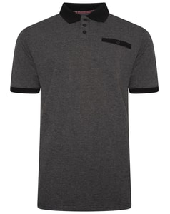 KAM Dobby Pique Polo Shirt Black